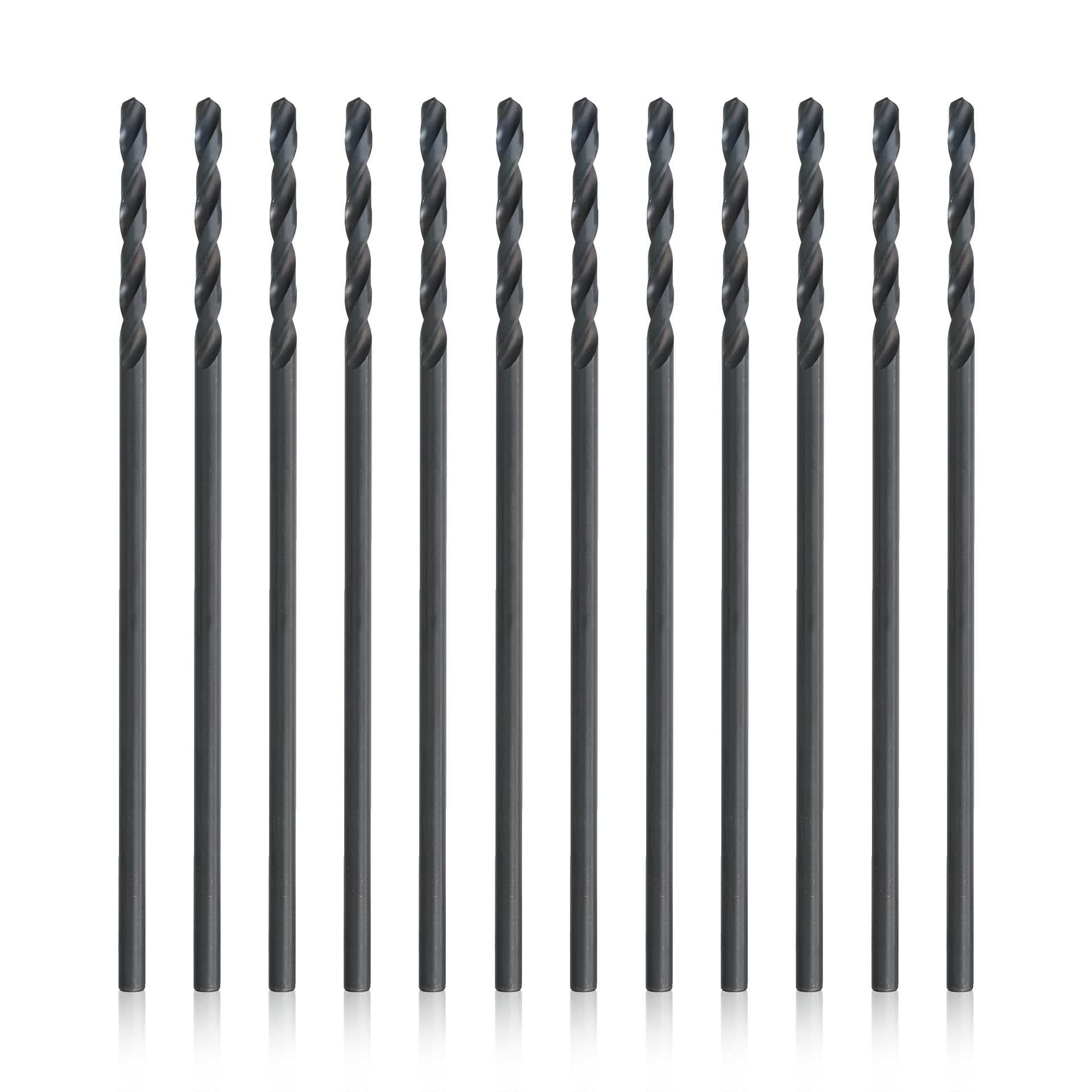 Drill America 3/16" x 6" High Speed Steel Aircraft Extension Drill Bit (Pack of 12), D/AA Series