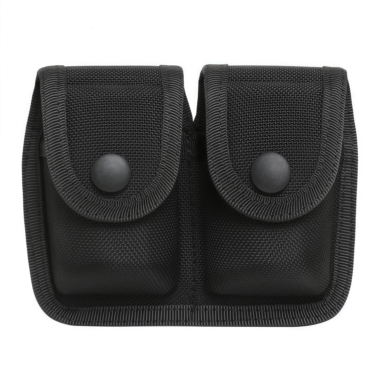 TACNEX Speedloader Pouch for .38/.357 MOLLE/Belt Clip Speed Loader Case Quick Loader Holder (Black Nylon Double Pouch)