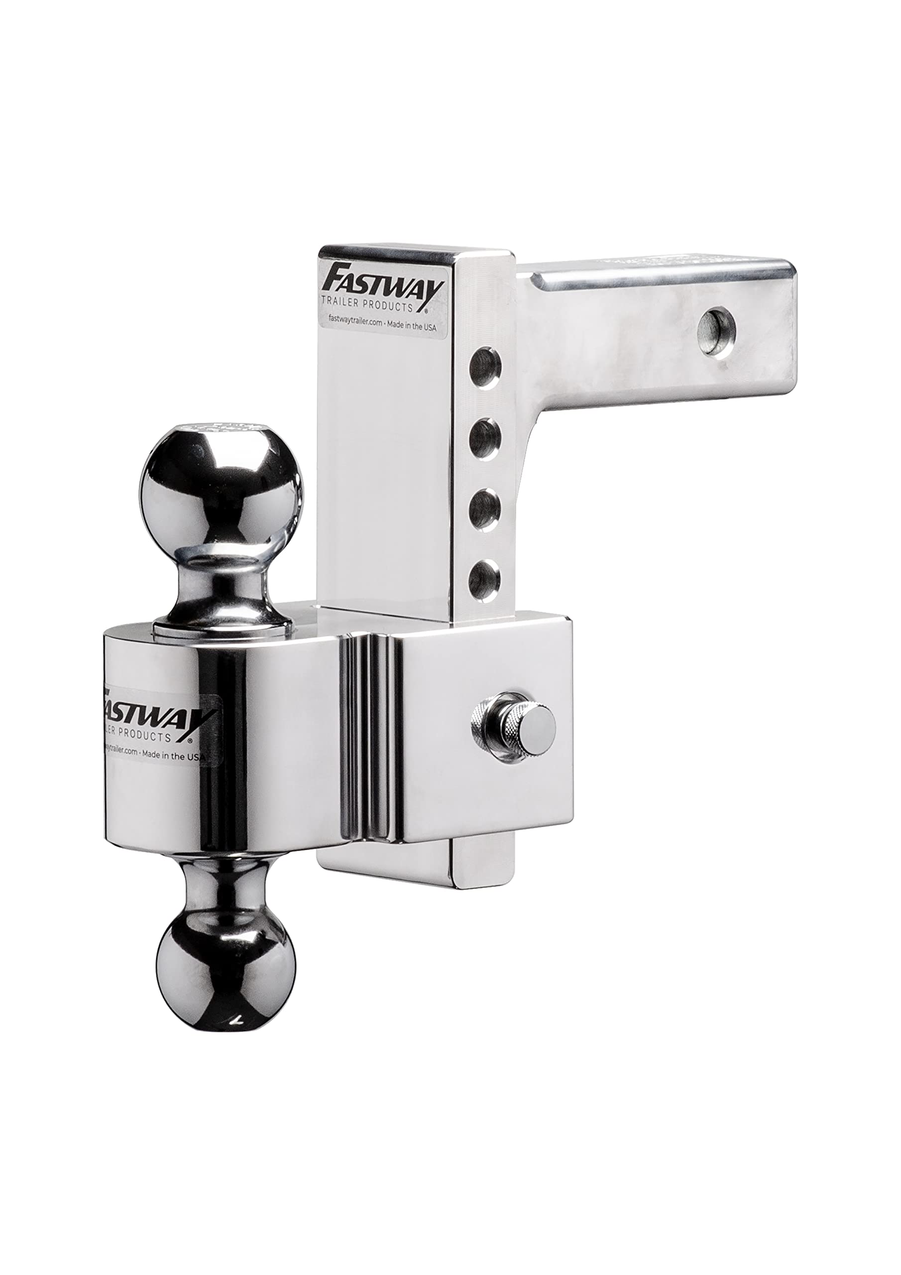 Fastway Flash 42-00-2600 E Series Adjustable Aluminum Ball Mount with 6 Inch Drop, 2 Inch Shank, and Chrome Plated Balls