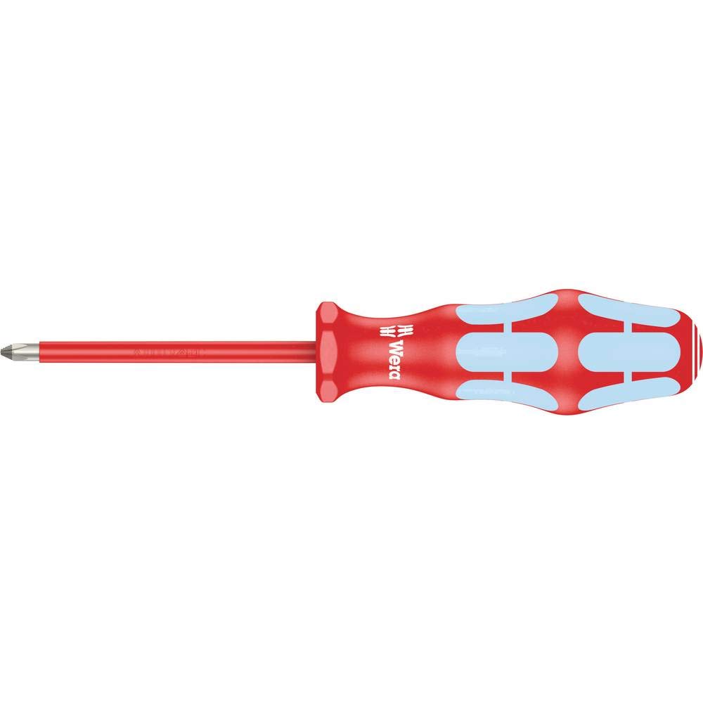 Wera 05022733001 Kraftform Stainless VDE 3162i PH Stainless Steel Phillips Screwdriver, PH 1 Head, 3-1/8" Blade Length