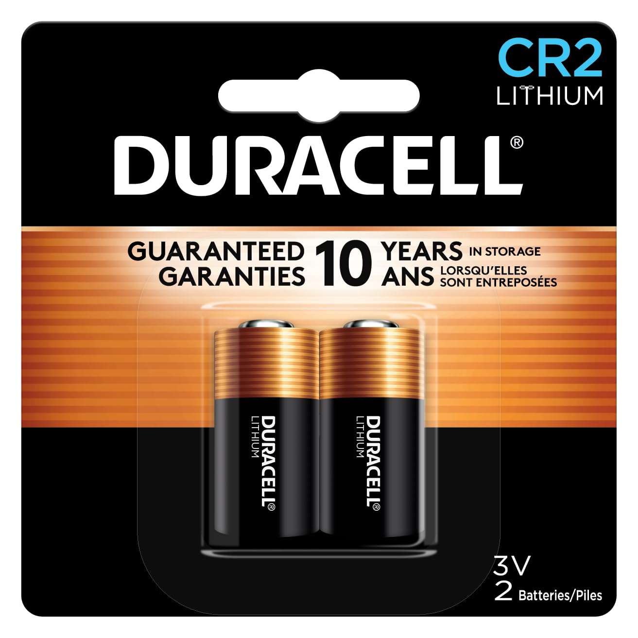 Duracell CR2 3V Lithium Battery, 2 Count (Pack of 1), CR2 Battery Lithium, High Power, Long-Lasting for Video and Photo Cameras, Lighting Equipment, and More